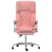 Silla de oficina reclinable masaje cuero sintético rosa