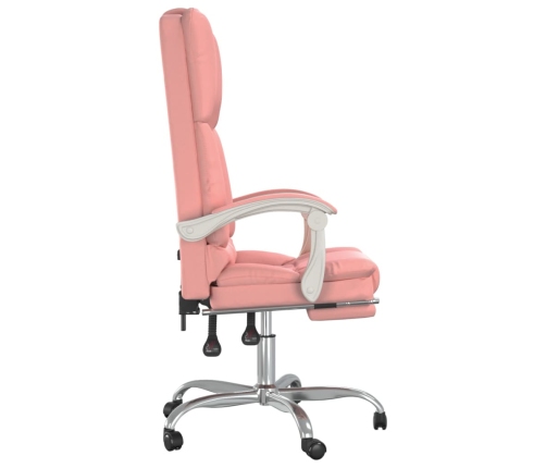 Silla de oficina reclinable masaje cuero sintético rosa