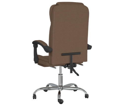 Silla de oficina reclinable de tela marrón