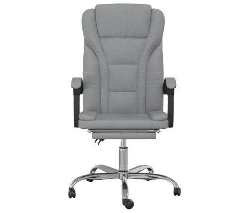 Silla de oficina reclinable de tela gris claro