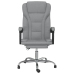 Silla de oficina reclinable de tela gris claro