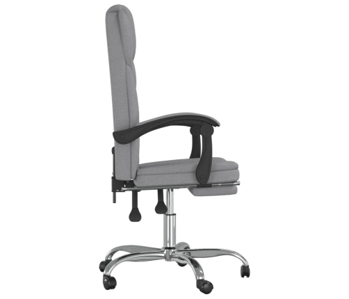 Silla de oficina reclinable de tela gris claro