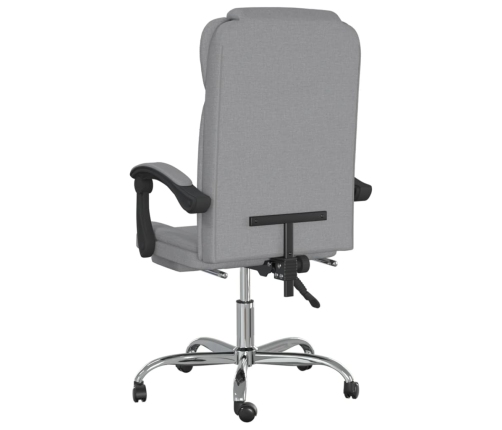 Silla de oficina reclinable de tela gris claro