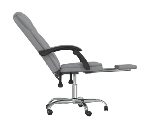 Silla de oficina reclinable de tela gris claro