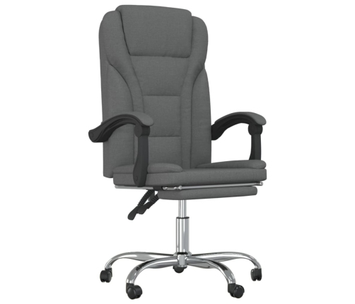 Silla de oficina reclinable de tela gris oscuro