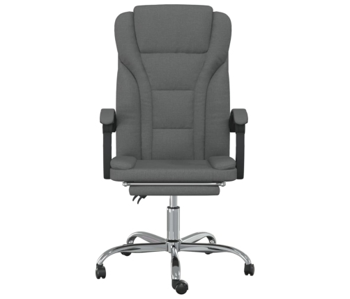 Silla de oficina reclinable de tela gris oscuro