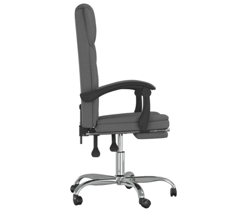 Silla de oficina reclinable de tela gris oscuro