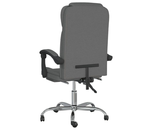 Silla de oficina reclinable de tela gris oscuro