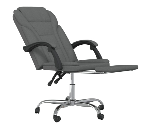 Silla de oficina reclinable de tela gris oscuro