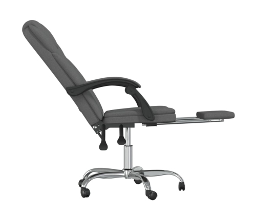 Silla de oficina reclinable de tela gris oscuro