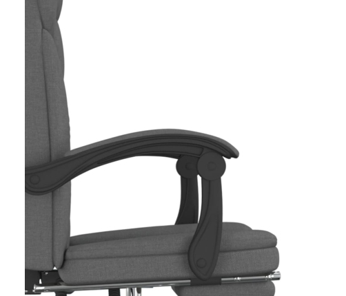 Silla de oficina reclinable de tela gris oscuro