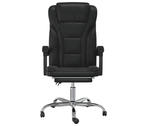 Silla de oficina reclinable cuero sintético negro