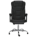 Silla de oficina reclinable cuero sintético negro