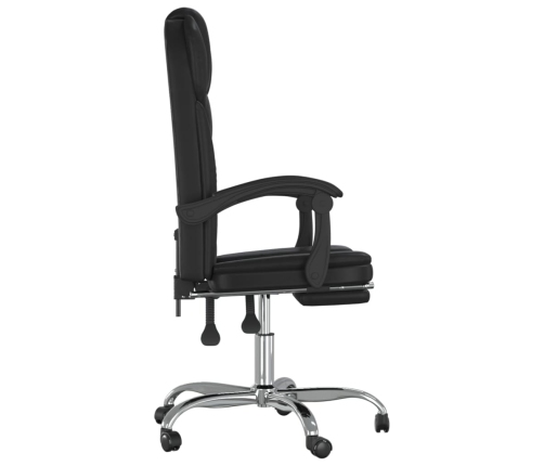 Silla de oficina reclinable cuero sintético negro