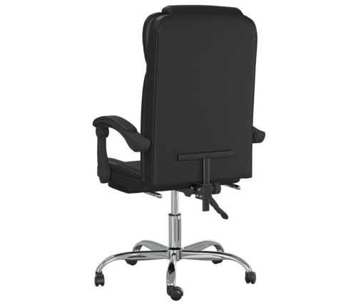 Silla de oficina reclinable cuero sintético negro