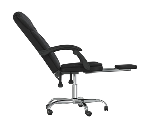 Silla de oficina reclinable cuero sintético negro