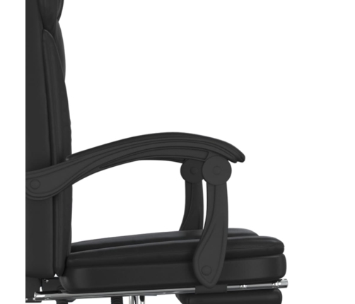 Silla de oficina reclinable cuero sintético negro