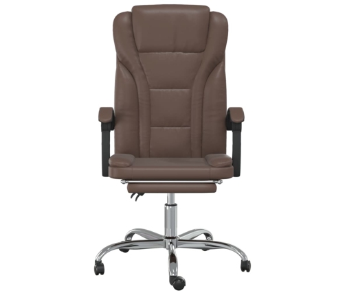 Silla de oficina reclinable cuero sintético marrón