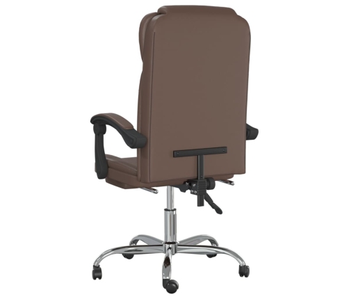 Silla de oficina reclinable cuero sintético marrón