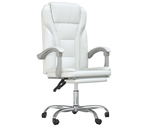 Silla de oficina reclinable cuero sintético blanco