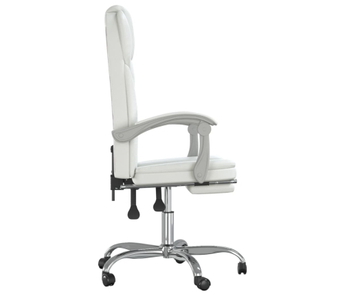 Silla de oficina reclinable cuero sintético blanco