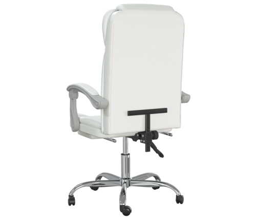 Silla de oficina reclinable cuero sintético blanco