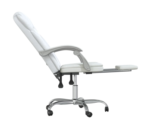 Silla de oficina reclinable cuero sintético blanco