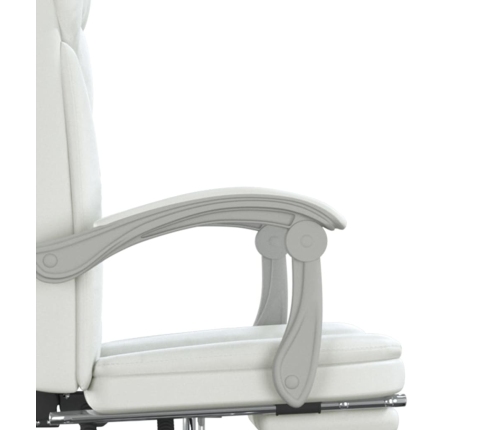 Silla de oficina reclinable cuero sintético blanco