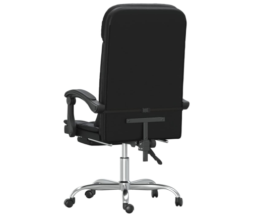 Silla de oficina reclinable masaje cuero sintético negro