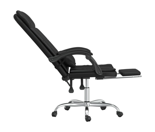 Silla de oficina reclinable masaje cuero sintético negro