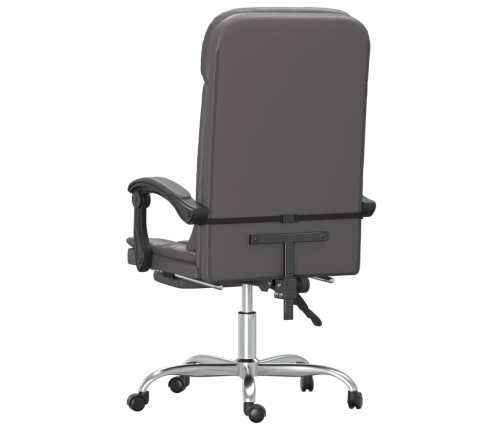 Silla de oficina reclinable masaje cuero sintético gris