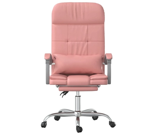 Silla de oficina reclinable masaje cuero sintético rosa