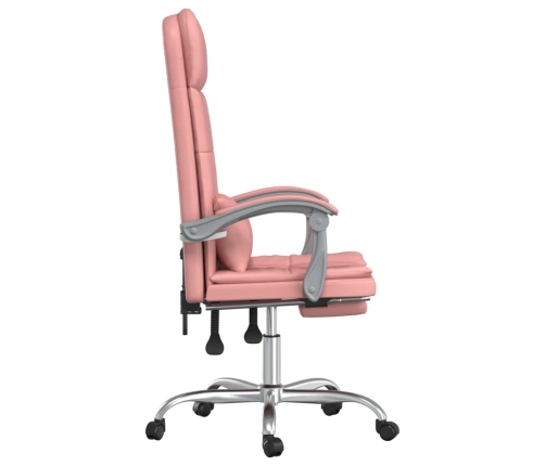 Silla de oficina reclinable masaje cuero sintético rosa