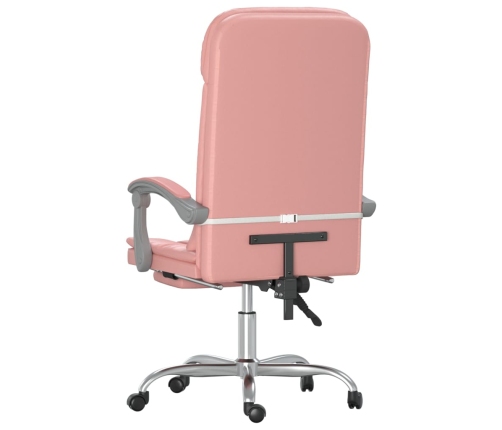 Silla de oficina reclinable masaje cuero sintético rosa