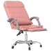 Silla de oficina reclinable masaje cuero sintético rosa