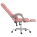 Silla de oficina reclinable masaje cuero sintético rosa