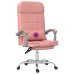 Silla de oficina reclinable masaje cuero sintético rosa