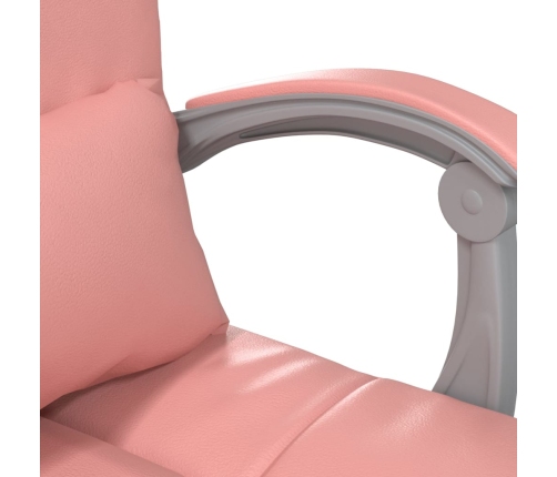 Silla de oficina reclinable masaje cuero sintético rosa