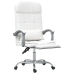 Silla de oficina reclinable masaje cuero sintético blanco