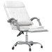 Silla de oficina reclinable masaje cuero sintético blanco