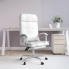 Silla de oficina reclinable masaje cuero sintético blanco