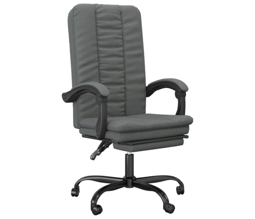 Silla de oficina reclinable de tela gris oscuro