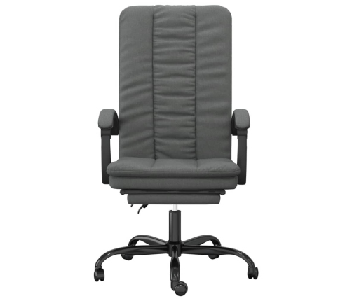 Silla de oficina reclinable de tela gris oscuro