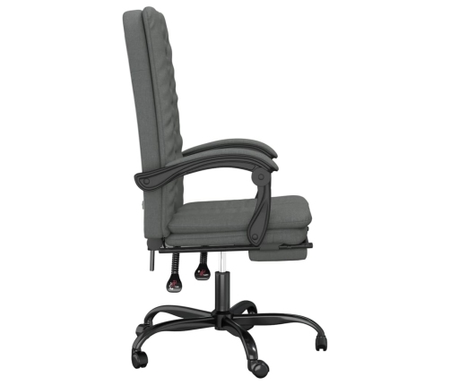 Silla de oficina reclinable de tela gris oscuro