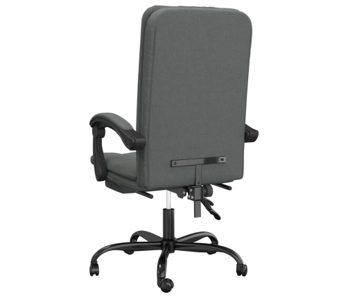 Silla de oficina reclinable de tela gris oscuro