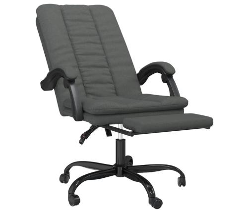 Silla de oficina reclinable de tela gris oscuro