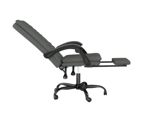 Silla de oficina reclinable de tela gris oscuro