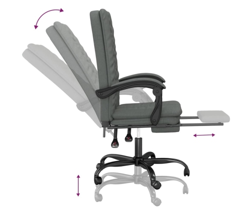 Silla de oficina reclinable de tela gris oscuro