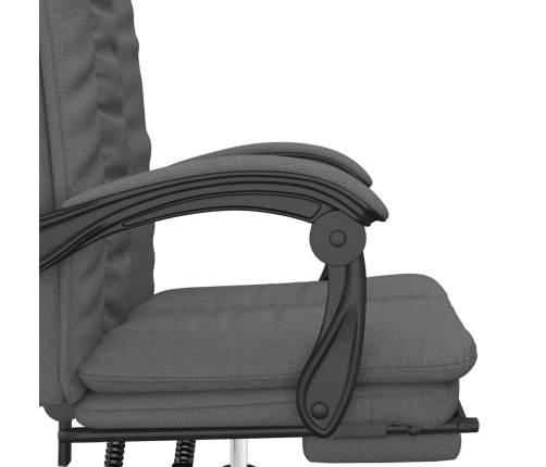 Silla de oficina reclinable de tela gris oscuro