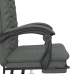 Silla de oficina reclinable de tela gris oscuro